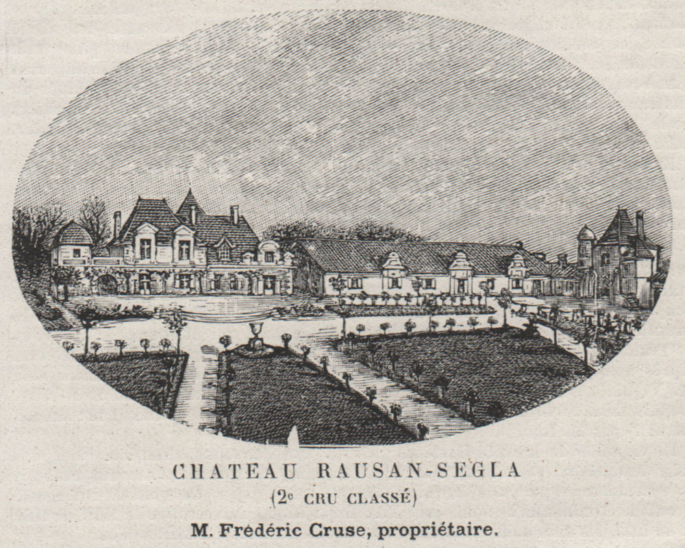 MÉDOC. MARGAUX. Chateau Rausan-Segla (2e Cru classé). Cruse. SMALL 1908 print